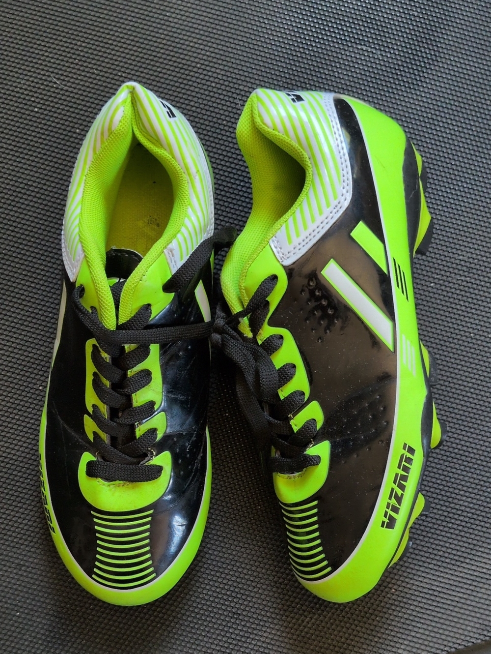 Neon Green & Black Soccer Cleats